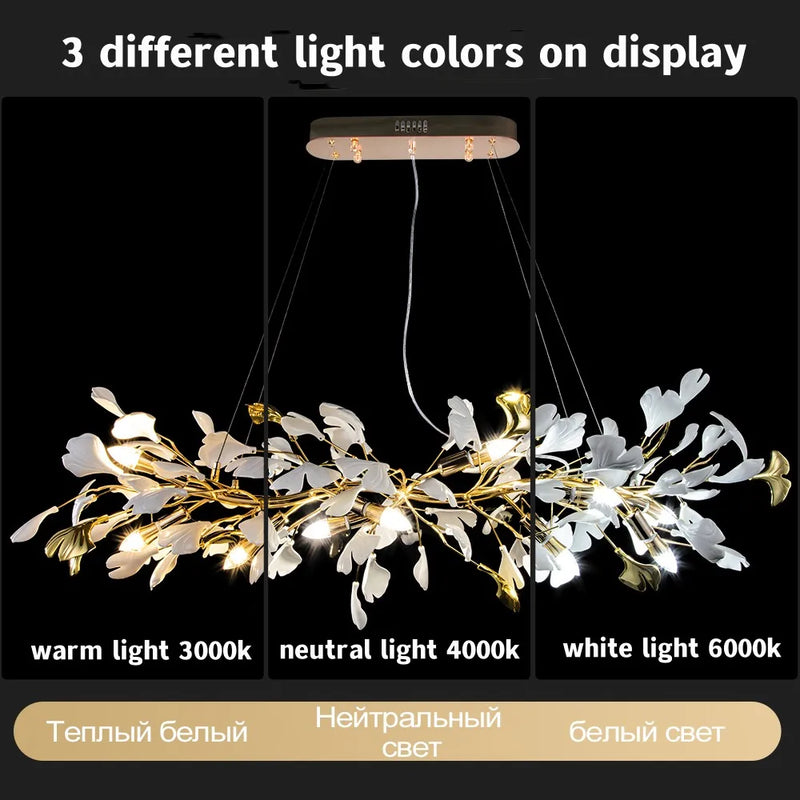 Afralia™ Ginkgo Leaf Crystal Chandelier for Home Décor