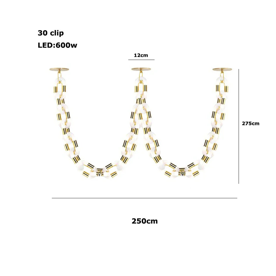 Afralia™ Gold High Ceiling LED Pendant for Trendy Decor in Living Room Villas