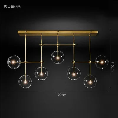 Afralia™ Nordic Glass LED Ceiling Chandelier Black Gold G4 Pendant Lighting
