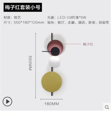 Afralia™ Round Plate LED Wall Sconce by Seascape Lamps for Hotel Decor