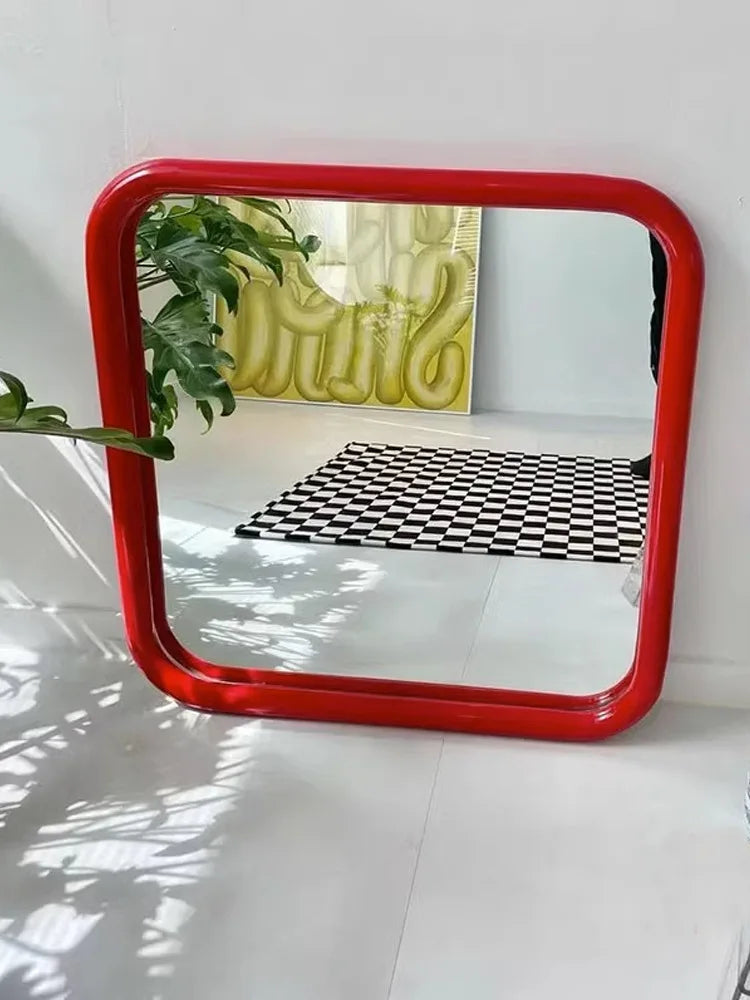 Afralia™ Small Modern Nordic Metal Frame Rectangular Mirror for Living Room Decor