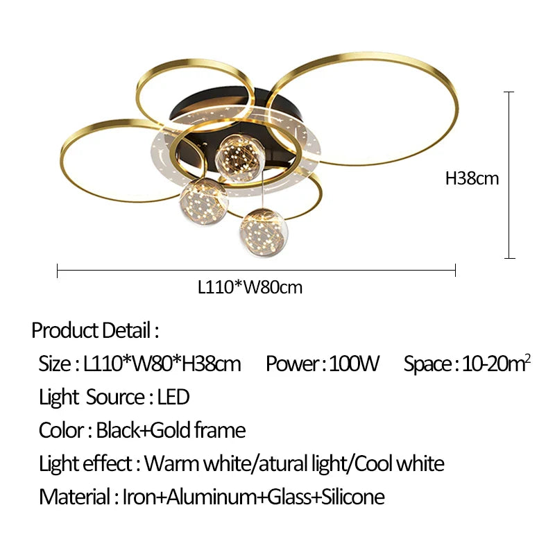 Afralia™ Rings Circle Ceiling Light for Living Dining Bedroom Decor