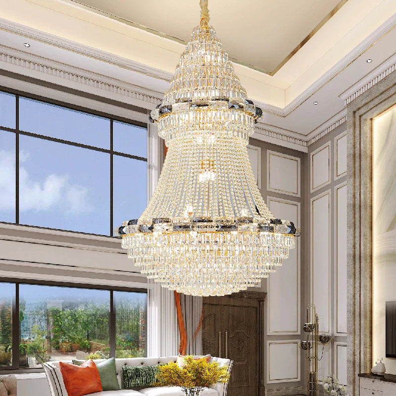 Afralia™ Crystal Chandelier: Elegant European Luxury Lighting for Living Room, Restaurant, and Bedroom