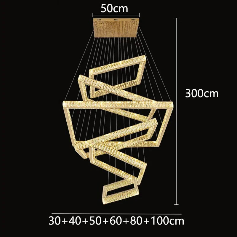 Afralia™ Crystal Chandelier: Elegant Living Room & Stair Pendant Light