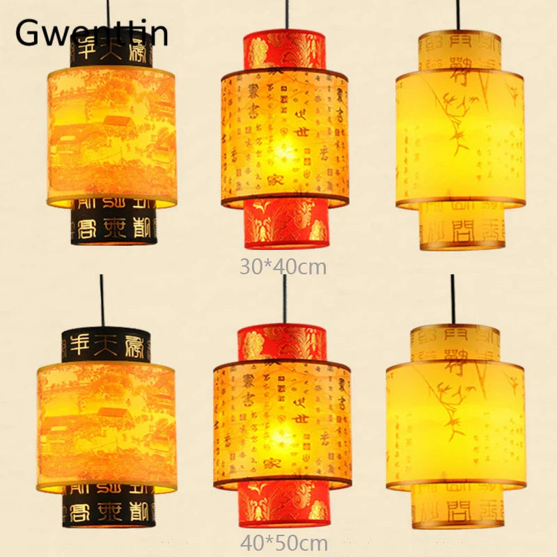 Afralia™ Sheepskin Pendant Lights: Retro Chinese Style Luminarias for Home Decor