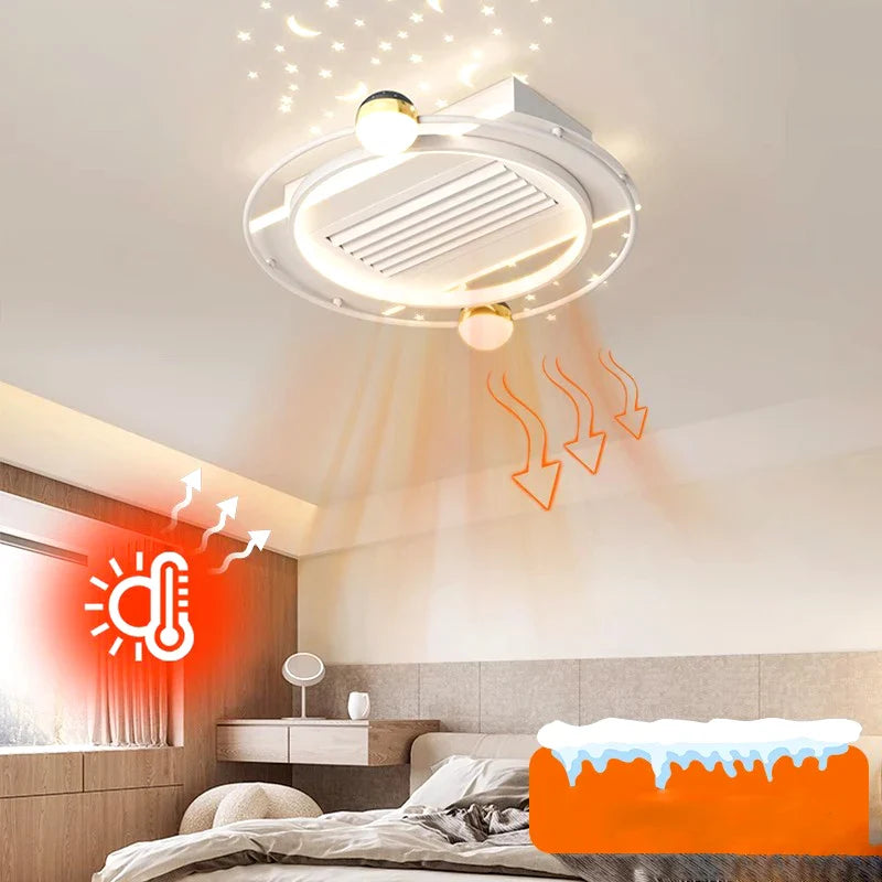 Afralia™ Kids Bedroom Ceiling Fan with Remote Control and Modern LED Light