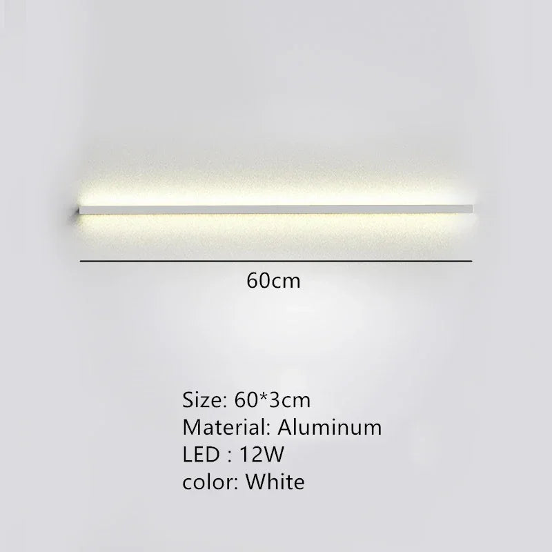 Afralia™ Modern Dimmable Long Wall Lamp for Bedroom and Living Room