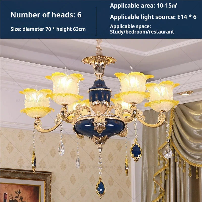 Afralia™ Elegant Crystal Chandelier Living Room Bedroom Lighting