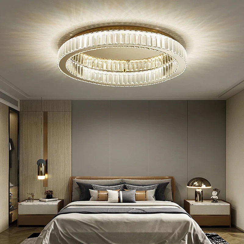 Afralia™ Crystal LED Ceiling Chandelier for Home Living Room Bedroom Lighting