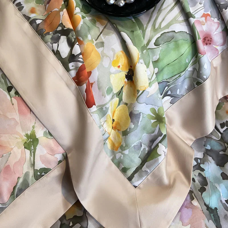 Afralia™ Floral Print 600TC Cotton Bedding Duvet Set with Sheets & Pillowcases