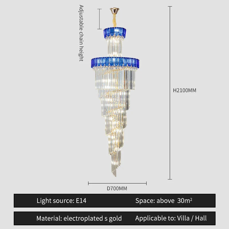 Afralia™ Crystal Chandelier: Elegant Villa Living Room Lighting