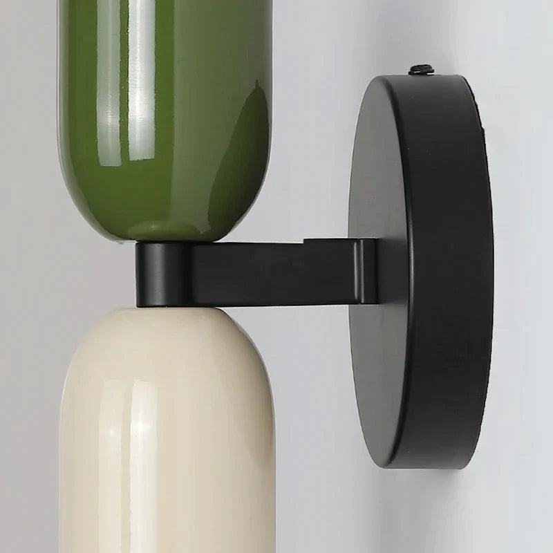 Afralia™ Color-Block Double-End Wall Lamp | Creative Nordic Bedside Light for Bedroom & Restaurant