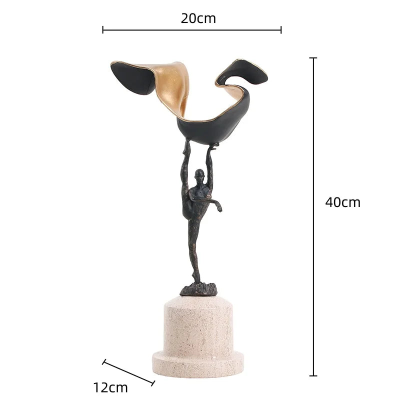 Afralia™ Gymnast Metal Handicraft Figure Home Decor Figurine Table Sculpture Accessory