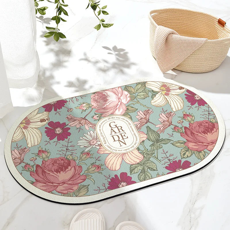 Afralia™ Velvet Bathroom Mat: Soft, Non-slip, Super Absorbent Bath Rug for Quick Drying