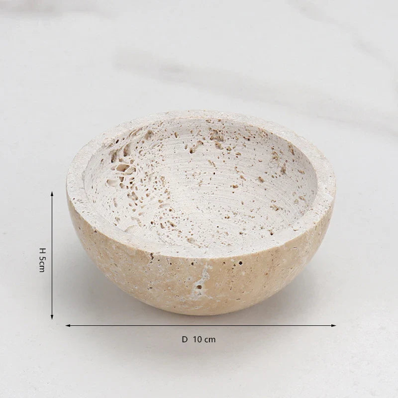 Afralia™ Beige Travertine Sphere Incense Burner - Natural Marble Stone Religious Ornament