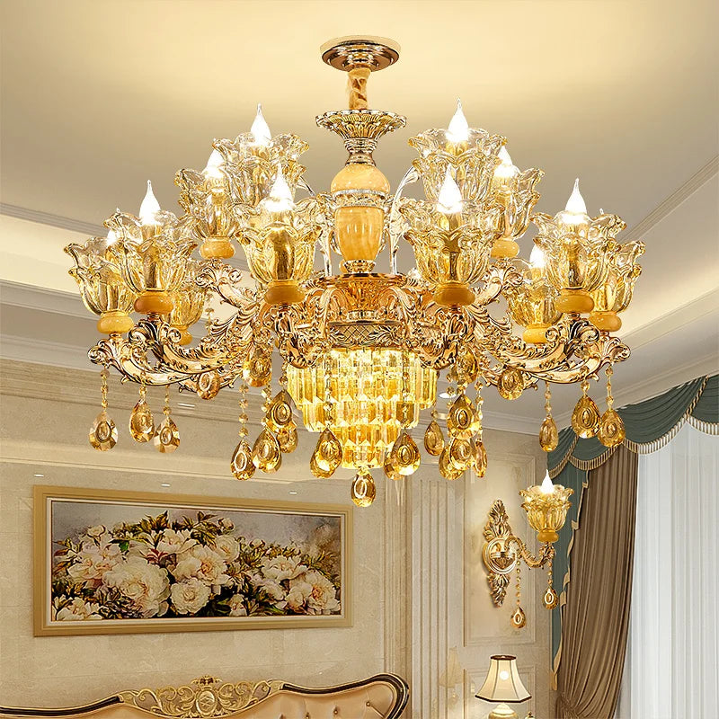 Afralia™ Luxury Crystal Chandelier for Living Room Dining Bedroom Hall Hotel