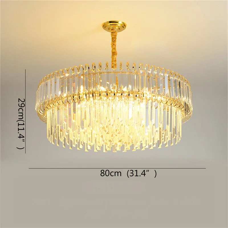 Afralia™ Light Luxury Crystal Chandelier for Dining, Living, & Bedroom - Modern, Simple Design
