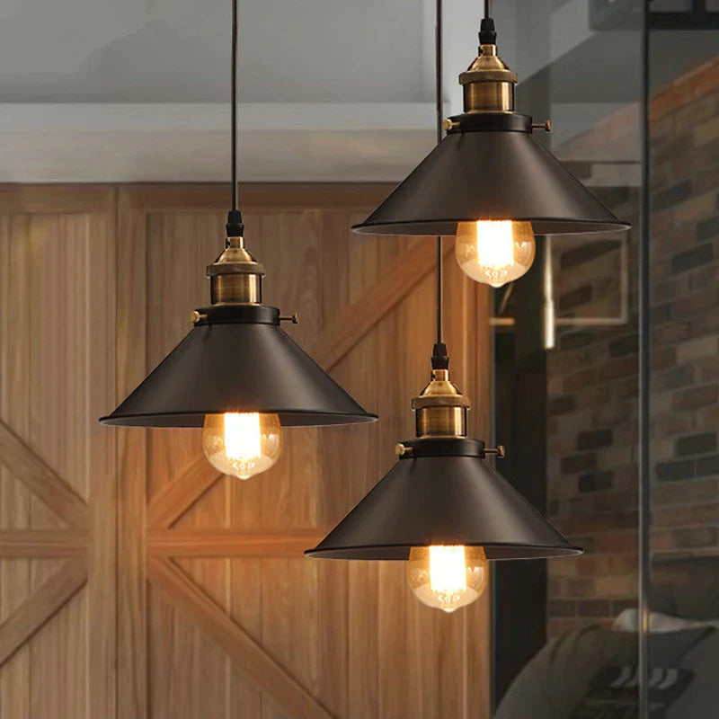 Afralia™ Industrial Retro LED Hanging Chandelier Pendant Light for Home Dining, Bar, and Restaurant Décor