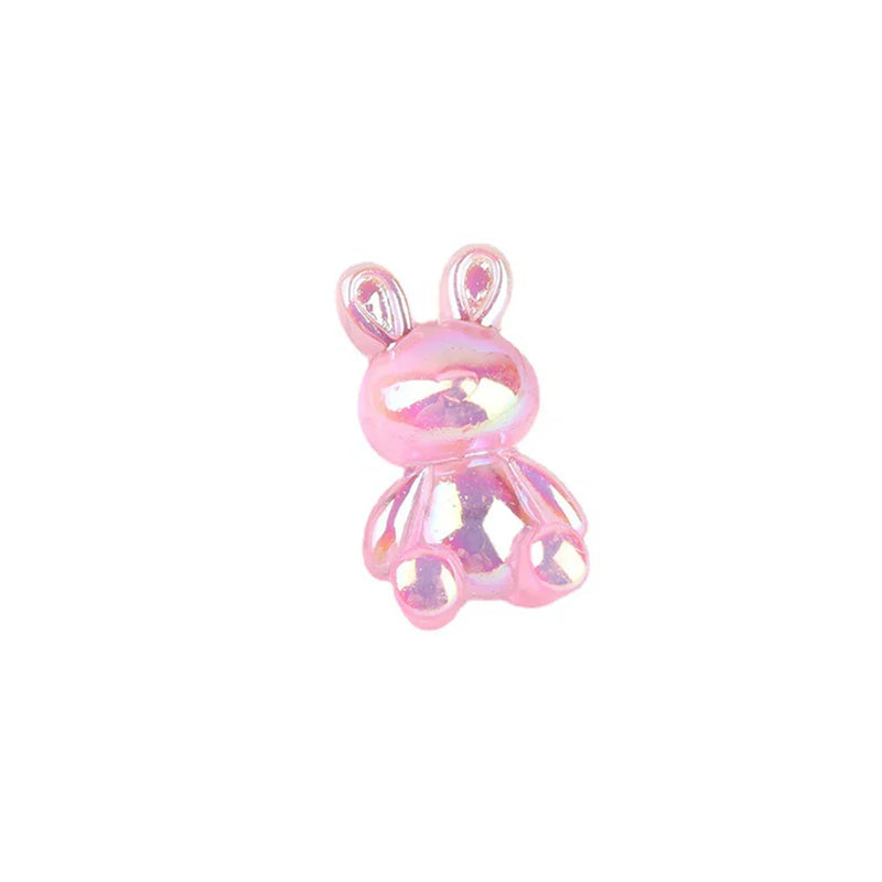 Afralia™ Kawaii Rabbit Resin Cabochon for Scrapbooking and DIY Crafts