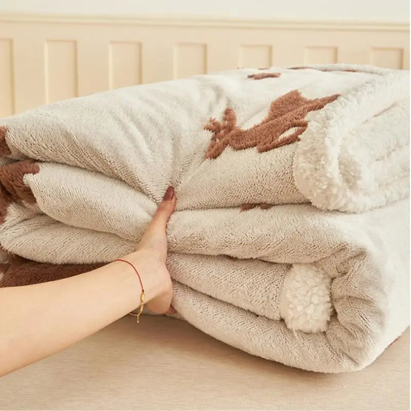 Afralia™ Winter Wool Blanket: Warm, Thick, Soft Bed Cover for Office, Sofa, or Home