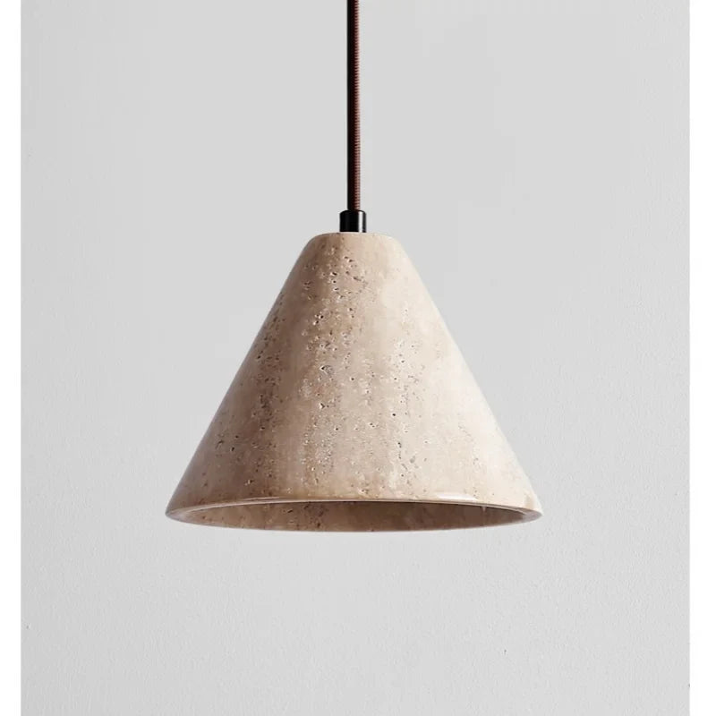 Afralia™ Yellow Travertine Stone LED Pendant Lamp - Vintage Hanging Lighting