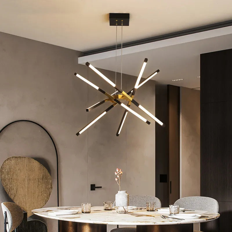 Afralia™ Dimmable LED Ceiling Chandelier, Modern Interior Lighting for Dining Room, Bedroom, Living Room