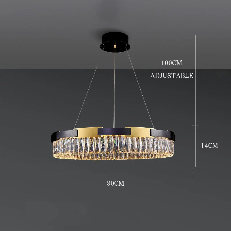 Afralia™ Crystal Luxury Chandelier Modern LED Light Fixture for Living Room Dining Bedroom