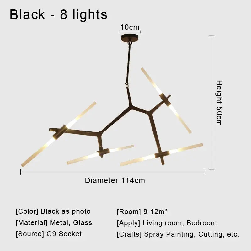 Afralia™ Glass LED Chandelier Ceiling Light for Modern Nordic Design Home Decor
