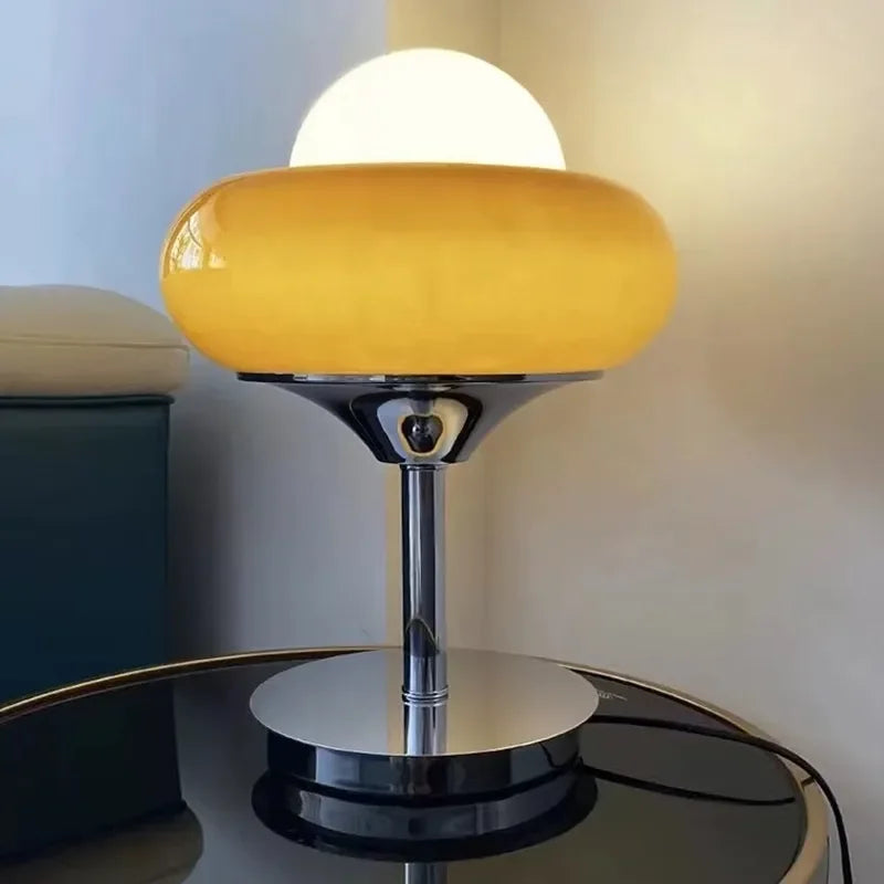 Afralia™ Retro Egg Tart Table Lamp Medieval Bauhaus Style Decoration for Living Room