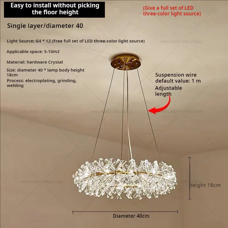 Afralia™ Crystal Chandelier for Living and Dining Room High-End Elegant Bedroom Lighting