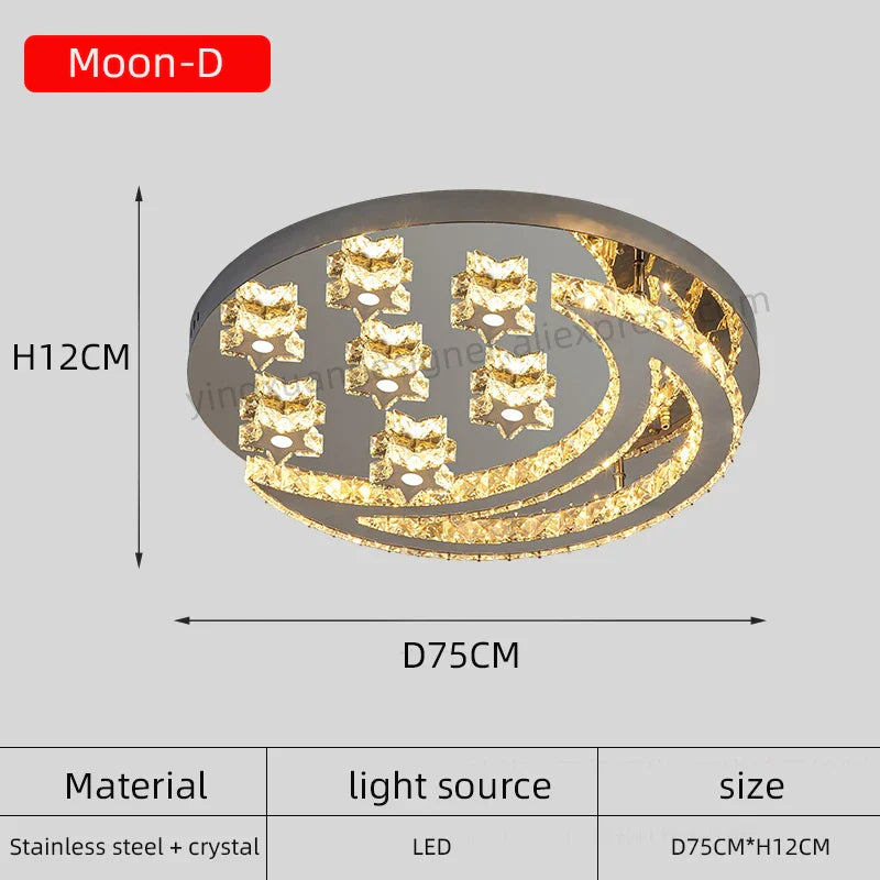 Afralia™ Heart Crystal LED Chandelier Modern Living Room Dining Ceiling Light