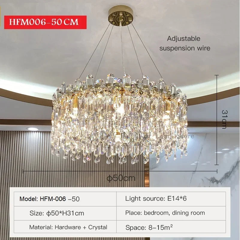 Afralia™ Clear Crystal LED Chandelier: Trendy Modern Luxury Suspension Luminaire for Dining Room