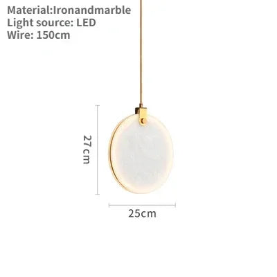 Afralia™ Stone Marble Pendant Ceiling Chandelier Modern Round Bedroom Kitchen Hanging Lamp