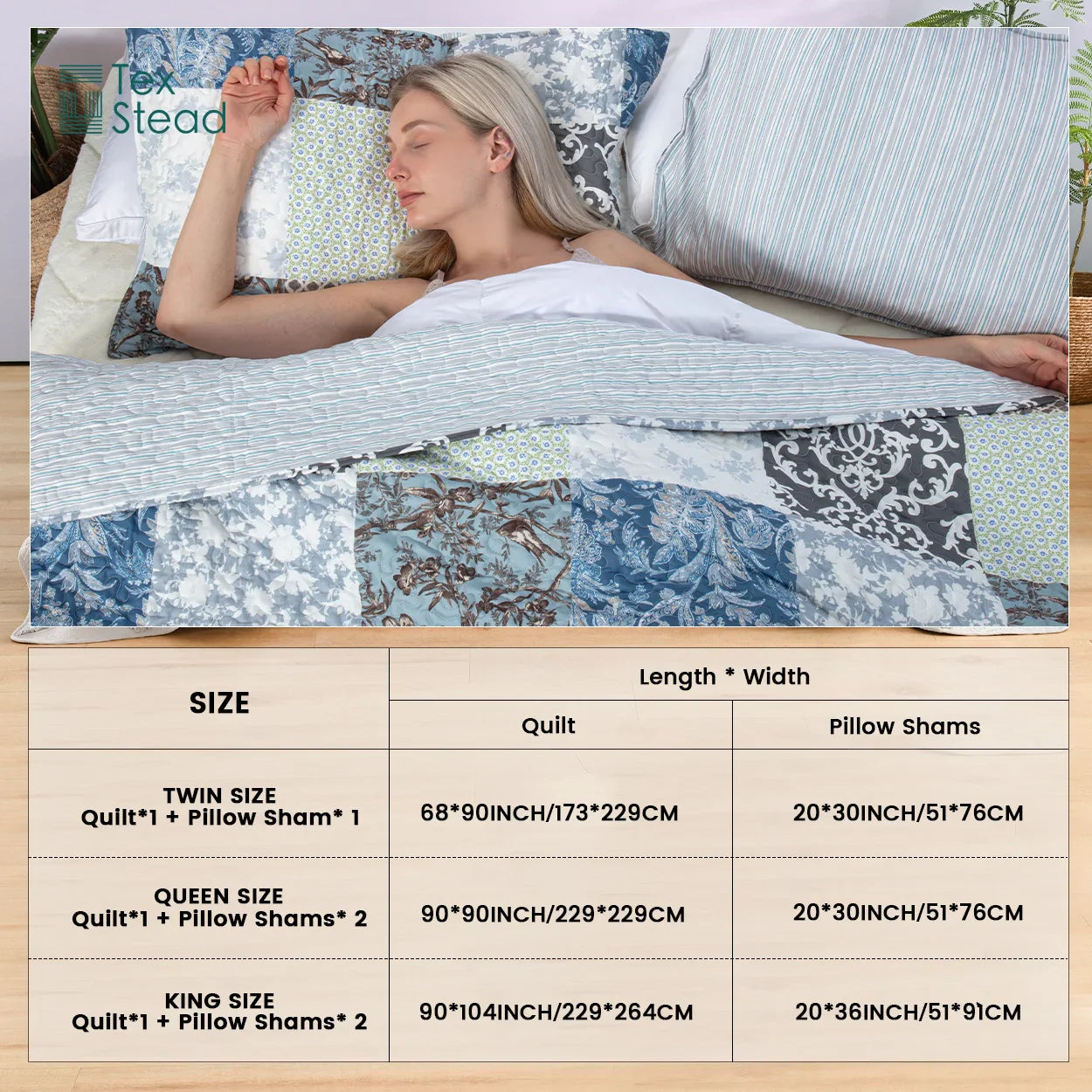 Afralia™ Reversible Cotton Patchwork Bohemian Quilt Set with 2 Pillowcases