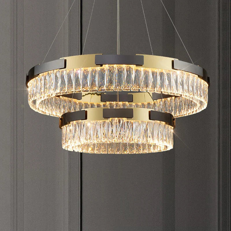 Afralia™ Crystal Luxury Chandelier Modern LED Light Fixture for Living Room Dining Bedroom