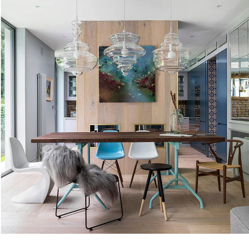 Afralia™ Glass Chandelier: Modern Art Dining Room & Living Room Decor Lighting