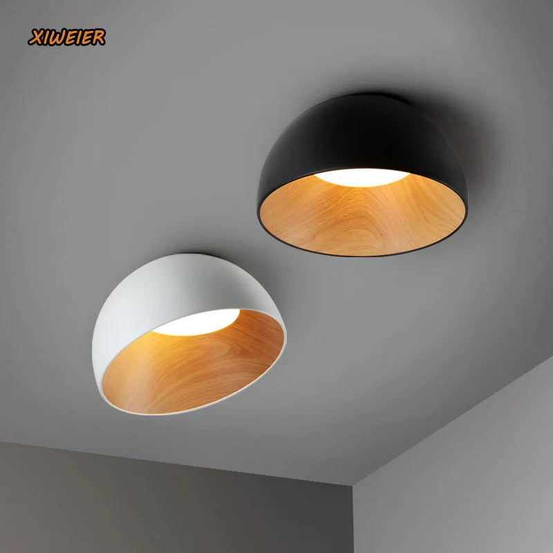 Afralia™ Wood Grain Color Ceiling Lamp for Bedroom, Living Room & Corridor