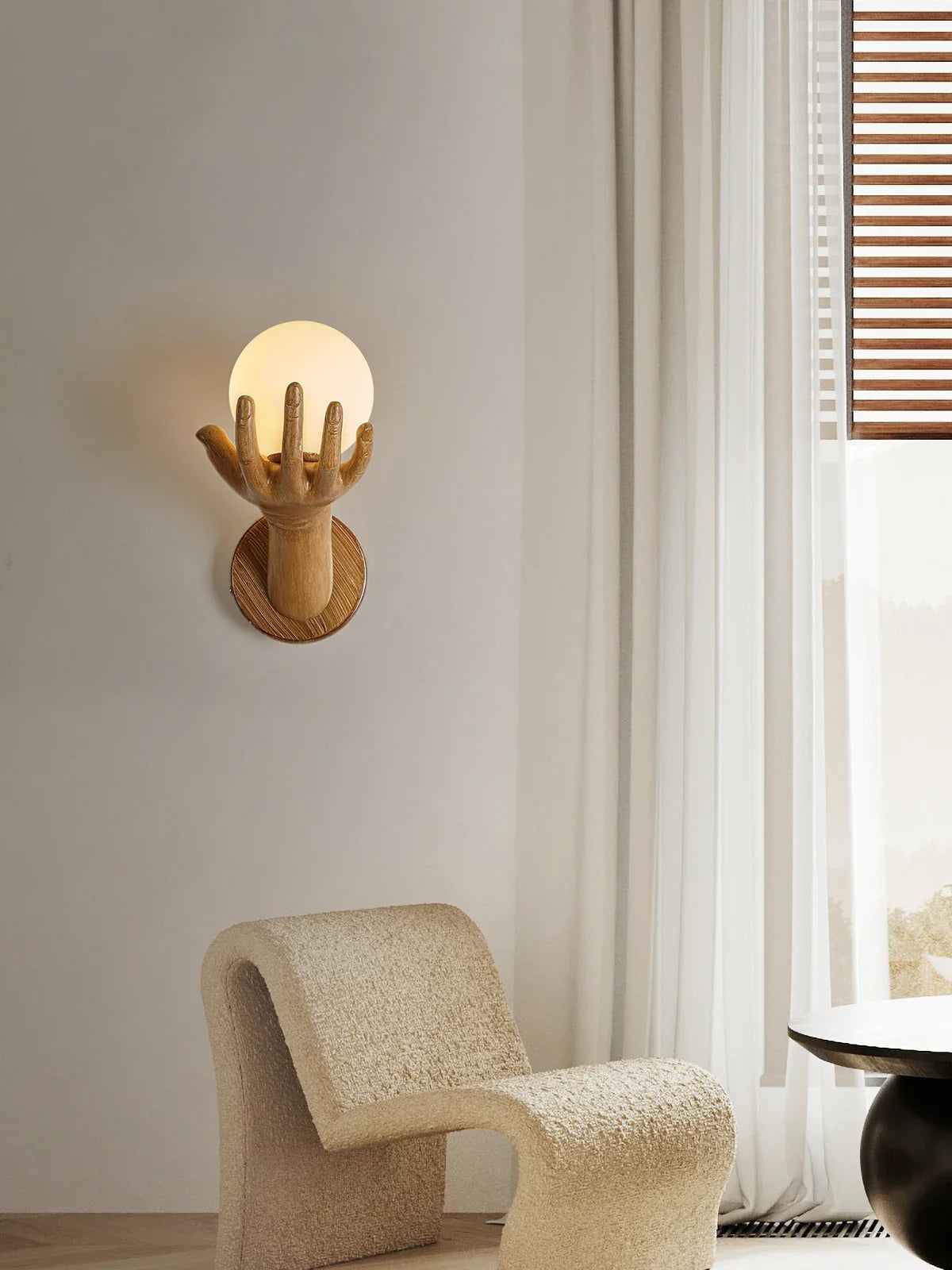 Afralia™ Resin Victory Hand LED Wall Sconce for Indoor Decor Lighting