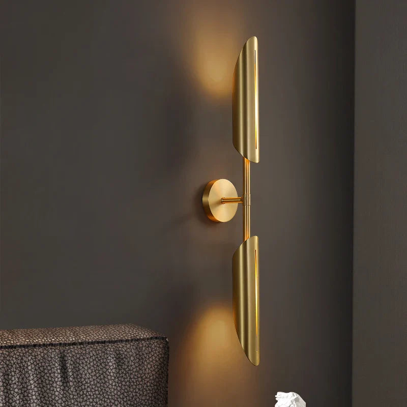 Afralia™ Golden Metal LED Wall Lamps for Bedroom Living Room Decor