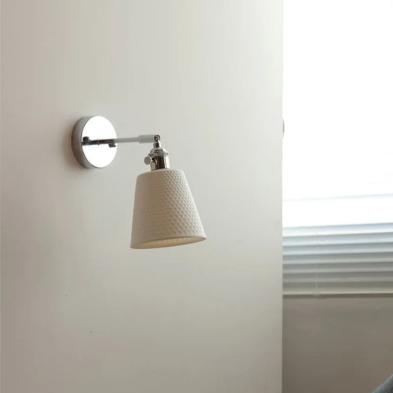 Afralia™ Ceramic LED Wall Light Fixture Up Down Rotate Modern Style Bedside Lamp