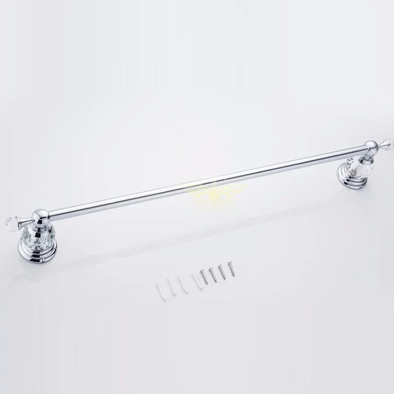 Afralia™ Crystal Chrome Towel Bar - Stainless Steel Bathroom Accessories