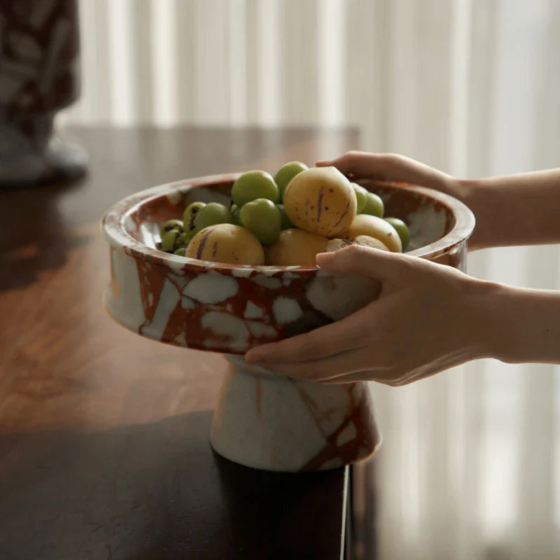 Afralia™ Calacatta Red Marble Vase for Home Decor