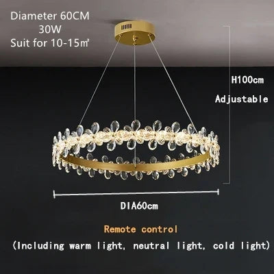 Afralia™ Crystal LED Chandelier for Luxury Lighting in Living Kitchen Room