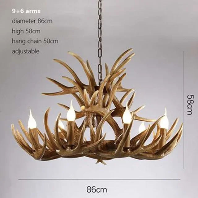 Afralia™ Antler Chandelier Ceiling Lamp Mid Century Modern Lighting