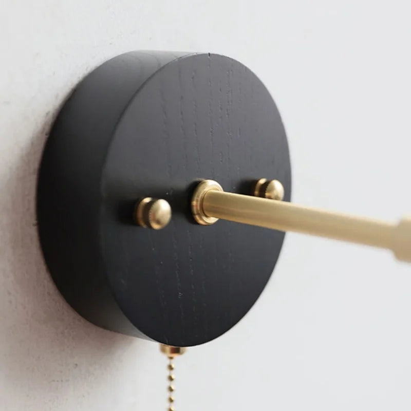 Afralia™ Black Wood LED Wall Sconce, Rotatable Stair Light