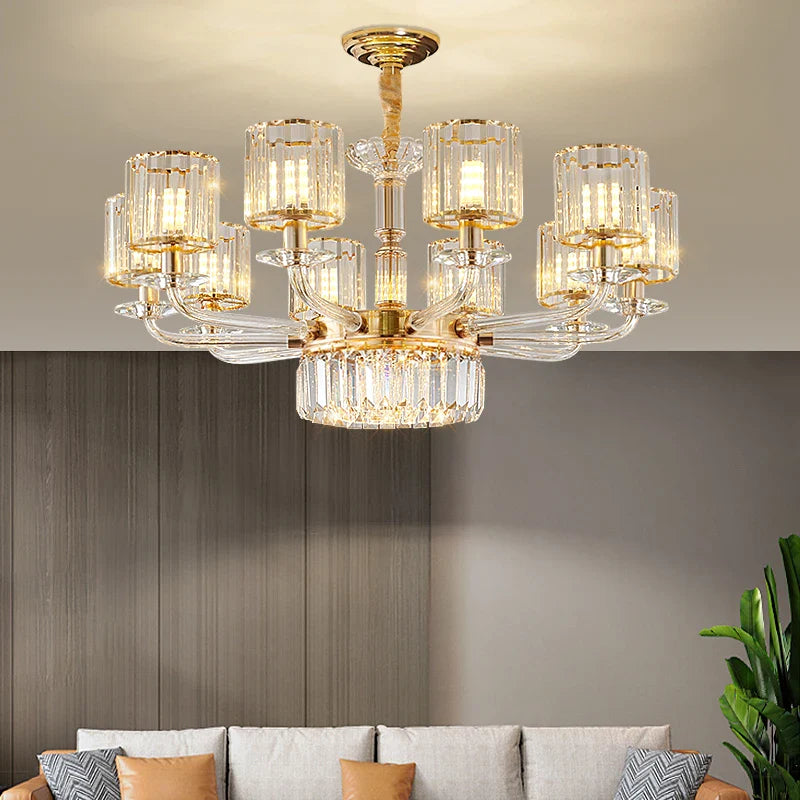 Afralia™ Crystal Glass Pendant Lamp: Modern European Luxury for Living, Dining, Bedroom