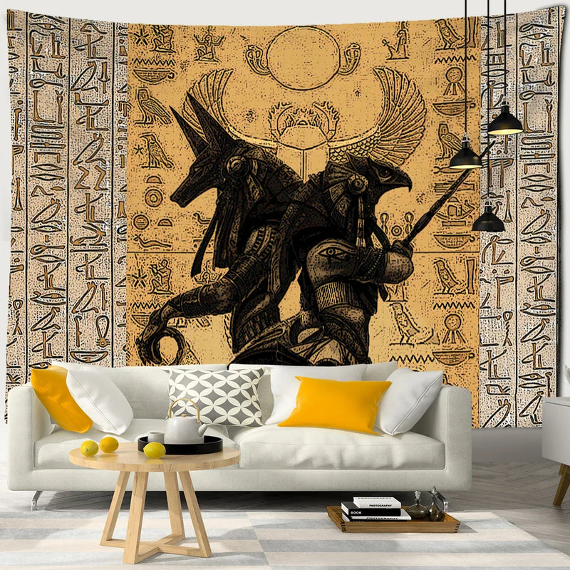 Egyptian Mystique Tapestry Wall Hanging by Afralia™: Retro Psychedelic Home Decor & Hippie Art