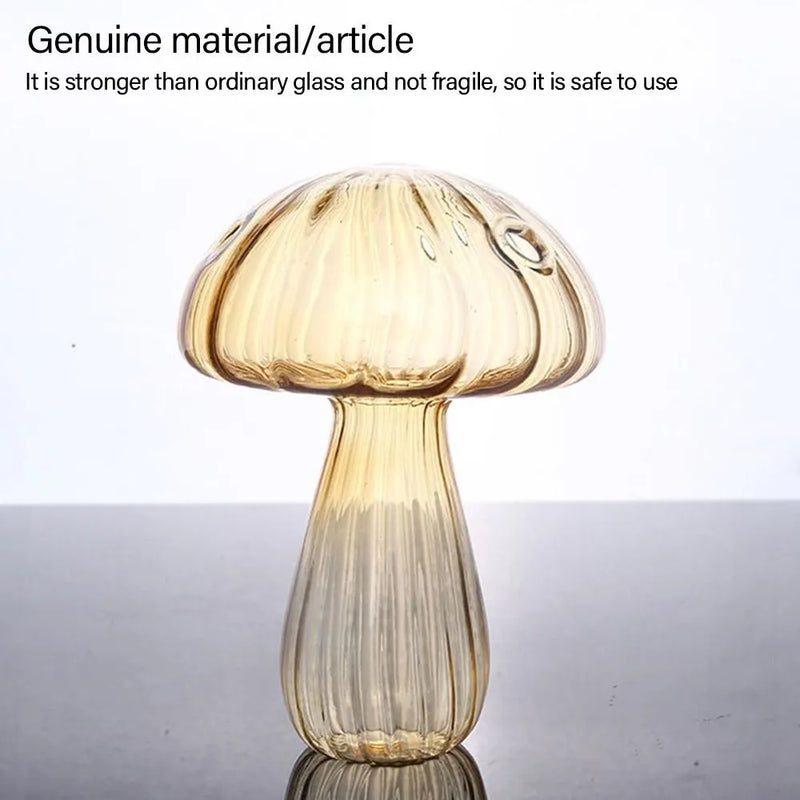 Mushroom Shaped Glass Vase - Modern Table Decoration for Home