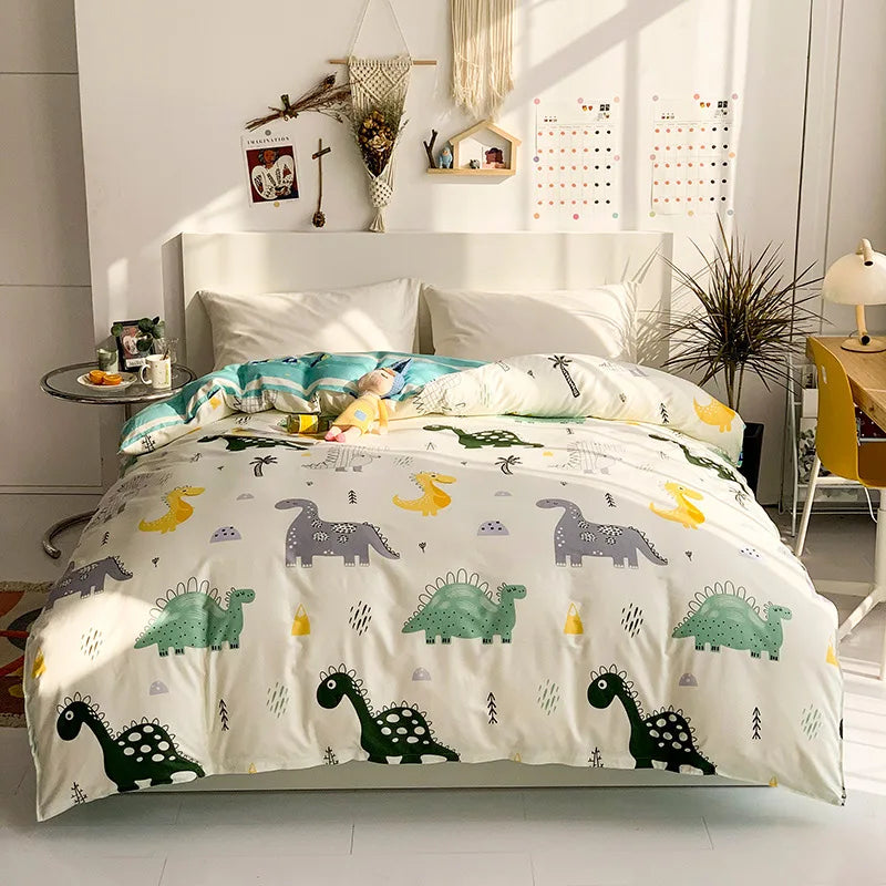 Afralia™ Twin Size Animal Print Duvet Cover - Soft 100% Cotton Bedding Set with Zipper