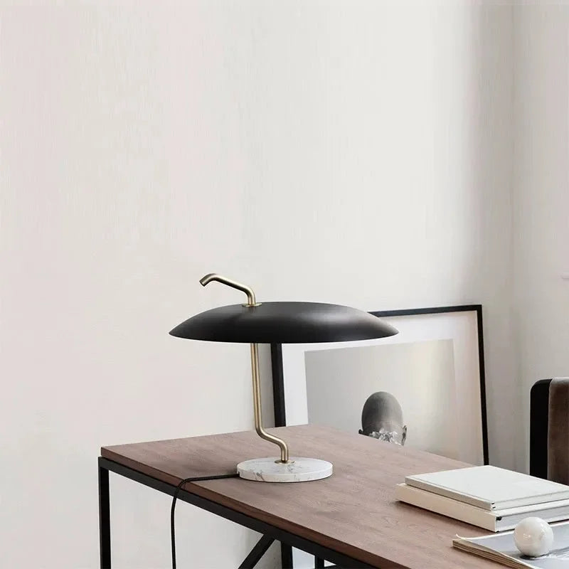 Afralia™ Nordic Black Marble Table Lamp - Modern Living Room Nightstand Lighting
